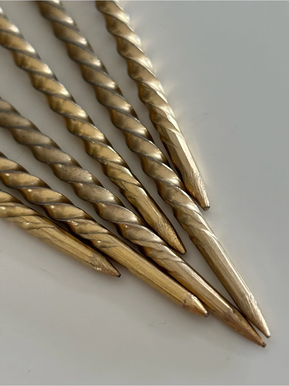 Vintage Mid-century Modern Gold Tone Metal Bird Cocktail Picks Set of 6